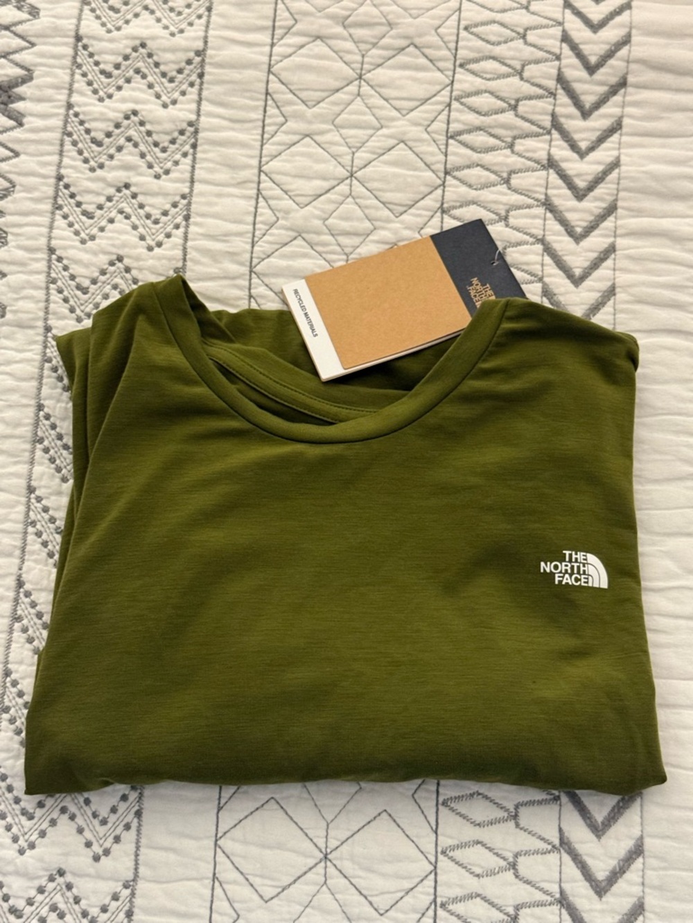 The North Face Olive Green Logo Crewneck Tee